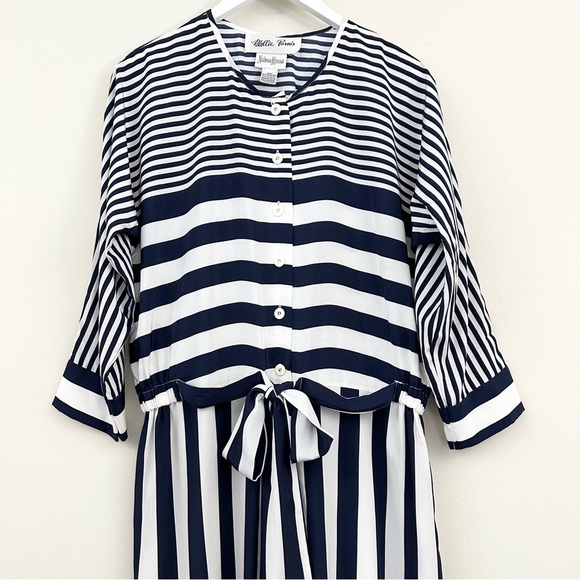 Mollie Parnis Neiman Marcus Vintage Striped Jumpsuit - Picture 2 of 14